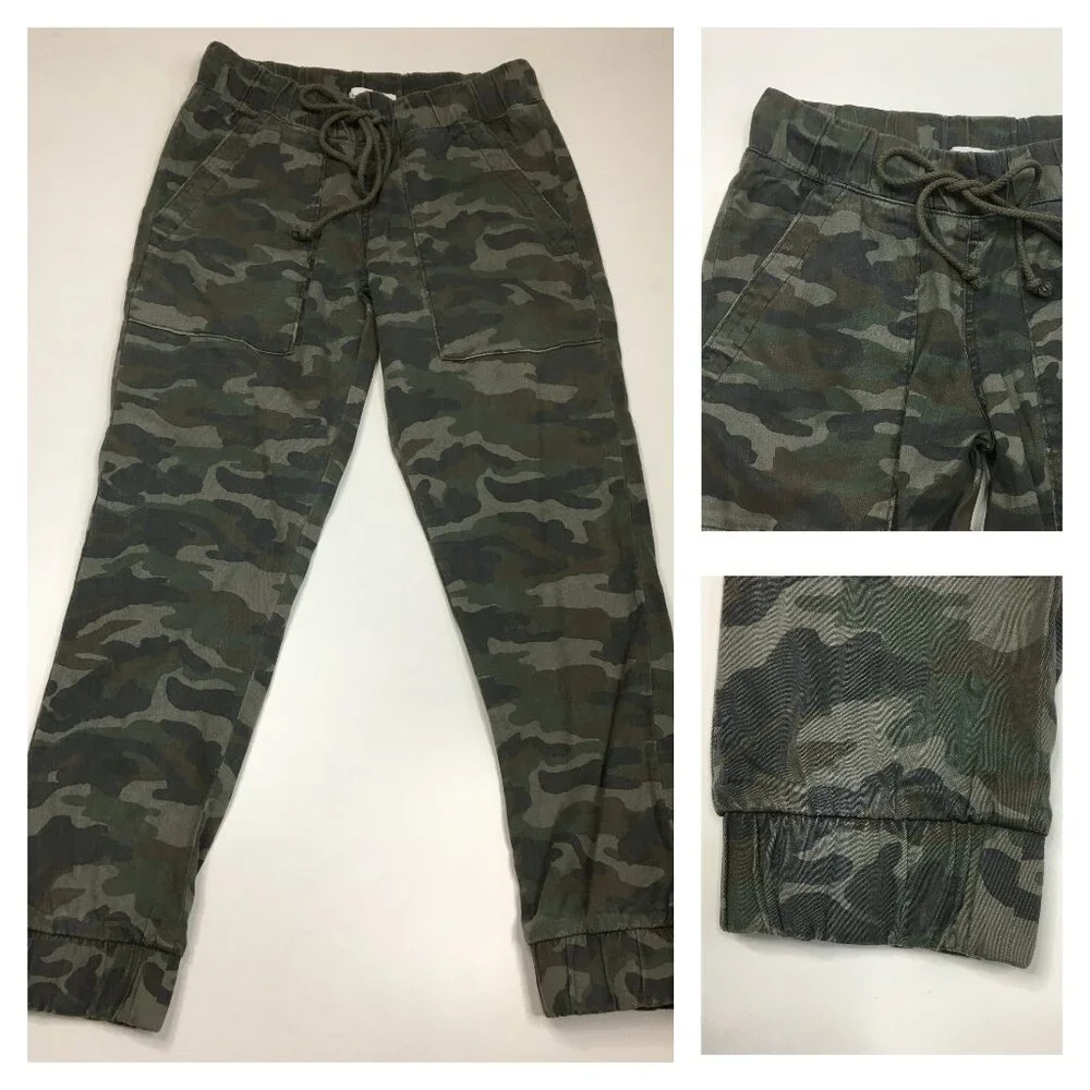 BELLA DAHL Anthropologie Green Mix Multi-Color Camo Print Jogger Pant - Picture 1 of 10